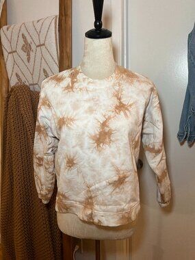 Madewell Tie-Dye Cropped Cotton Crew Neck Sweatshirt